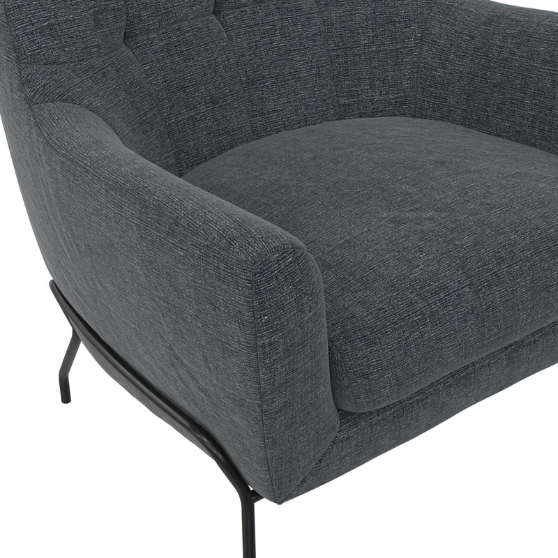 Leann Upholstered Accent Chair, Charcoal