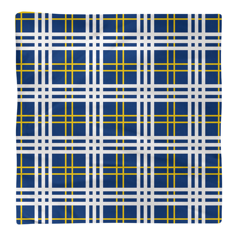 Plaid Square Napkin, Royal Blue/Gold/White, 22" x 22", Polyester