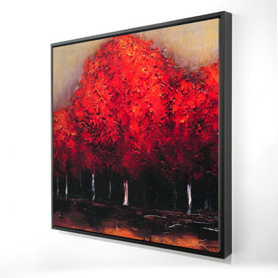 Red Dark Trees Print On Canvas