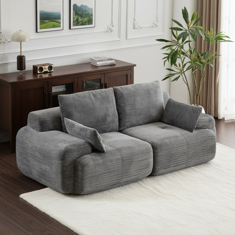 Canapé modulaire modulaire pour causeuse 2 places, Gris