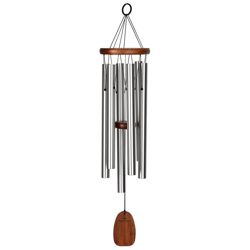Carillon Woodstock Chimes, H 24 po x l 5 po x P 5 po, Argent / brun foncé