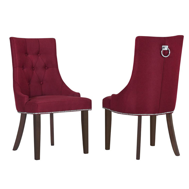 Chaise parsons capitonnée Markale, Rouge foncé