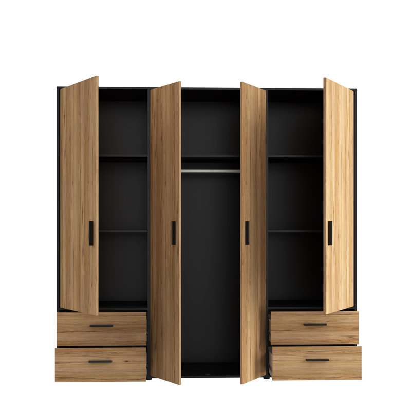Laur 4 Door Manufactured Wood Wardrobe