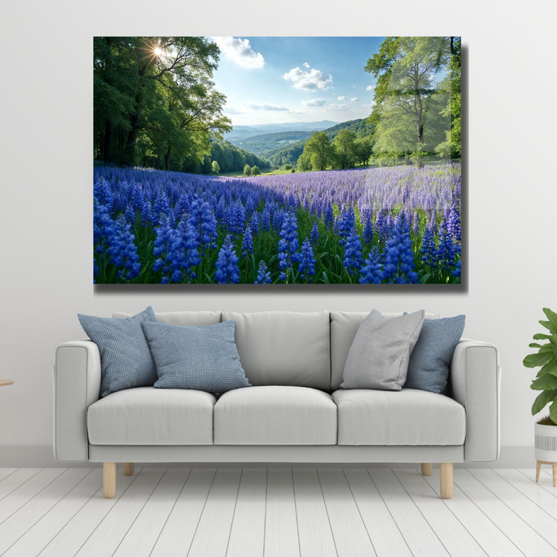 Art mural en verre trempé lavande, H 12 po x l 16 po