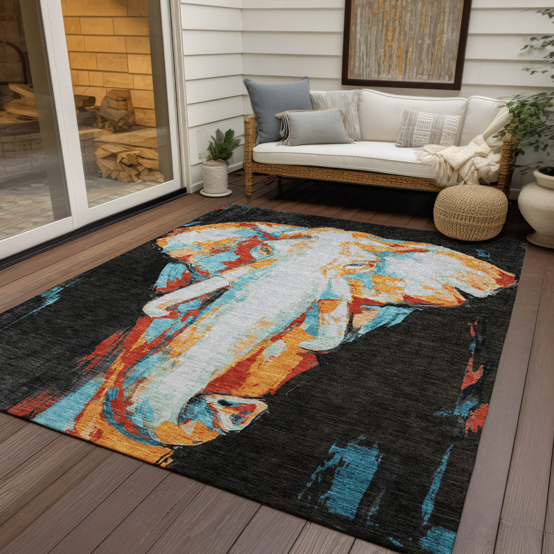 Machine Washable Indoor/Outdoor Houtz ACN2279 Animal Rug, Rectangle 2'6" x 3'10"