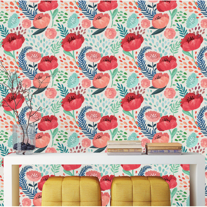 Rouleau de papier peint Atholl Poppy, L 16,67 po x l 25 po