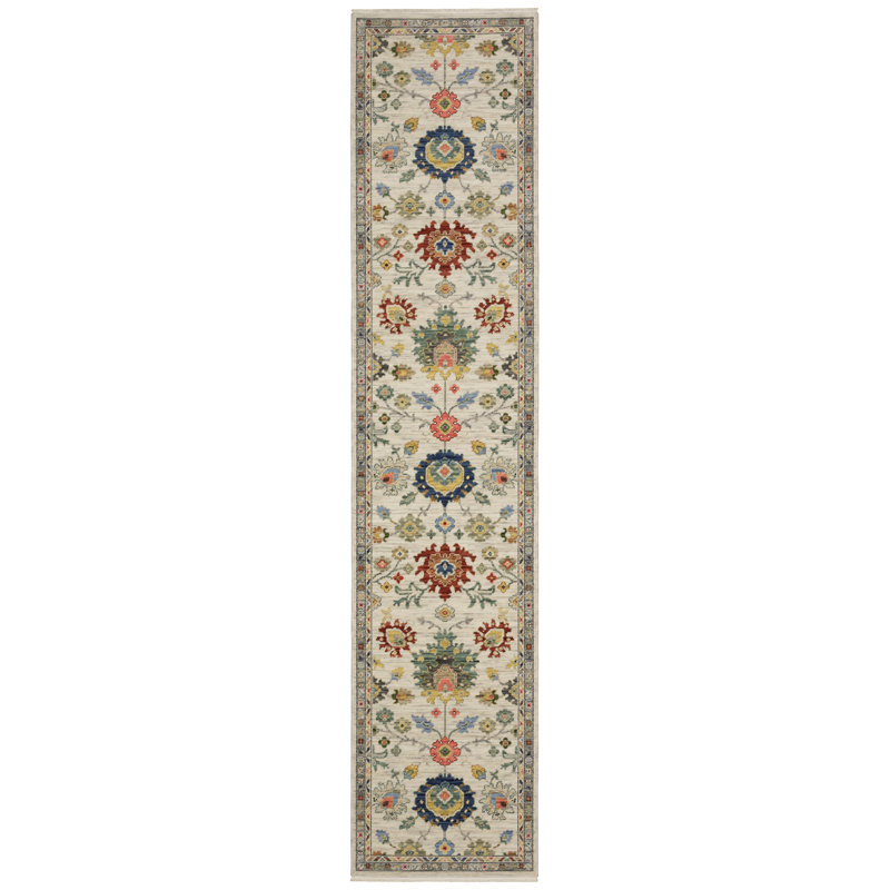 Elleanna Vintage Oriental Ivory/ Multi Area Rug, Runner 2'7" x 12'2"