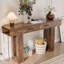 Console de 63 po de long, canapé rectangulaire en bois derrière le canapé, table d'entrée de style campagnard pour l'entrée, couloir, salon-680635973