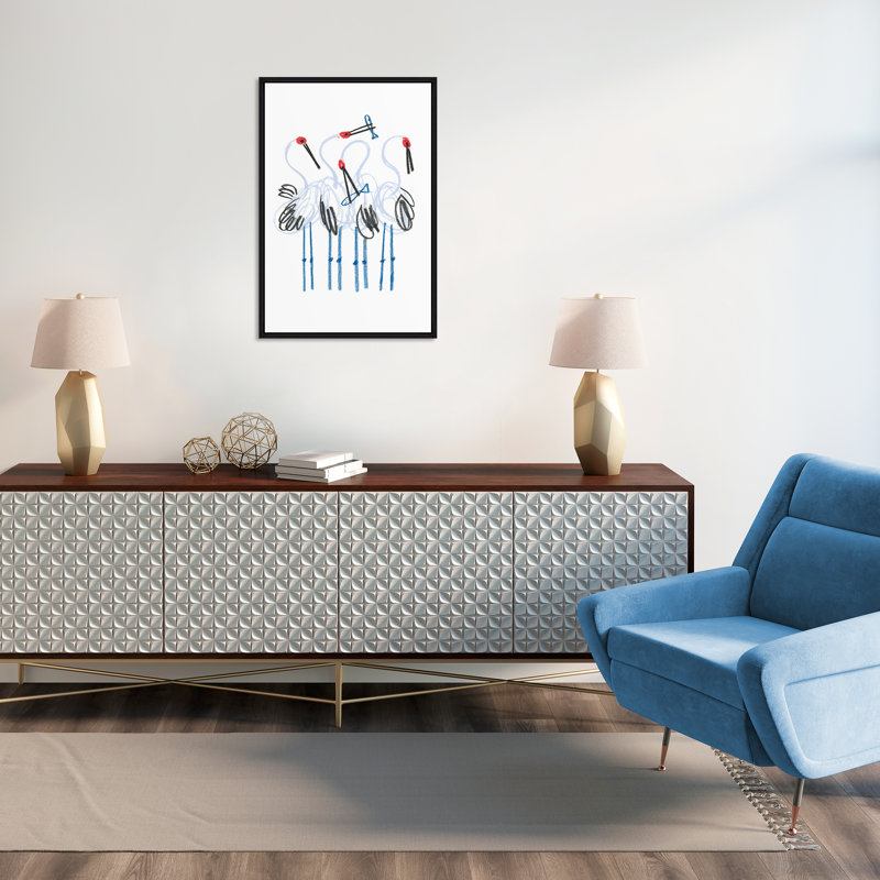 Dancing Cranes I Painting by David Erickson, Image Brush Gel