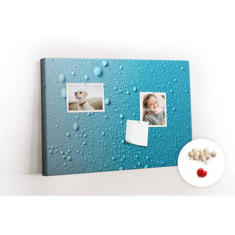 Wall Mounted cork board with print wall art kitchen notice board decorative bulletin board ideas Water drops