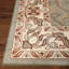 Tapis d'intérieur vert à motif floral et à volute de style oriental traditionnel-671073745