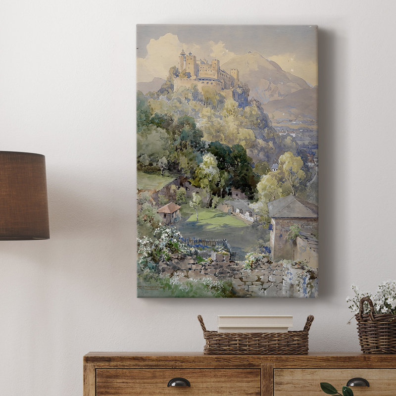 Vue du fort Hohensalzburg - toile tendue par Edward Theodore Compton, 8 x 12