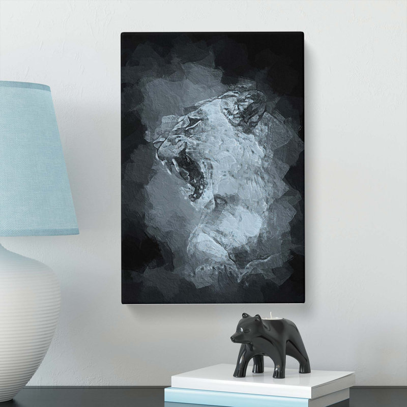 Fierce Lioness in Abstract - Wrapped Canvas, 50cm H x 35cm W x 3cm D
