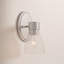 Applique murale à 1 lumière en nickel brossé à intensité variable avec abat-jour en verre transparent Jessa-247575391