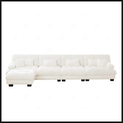 Canapé confortable à 4 places avec repose-pieds convertible Cloud