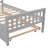 Twin Size Solid Pine Wood Platform Bed Frame, Classic Gray, With Pull-Out Trundle, No Box Spring Needed, For Small Bedroom Spaces-1748656511