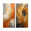 Golden Golden Surge - ensemble de 2 impressions sur toile à spirales abstraites-837231136-837231138