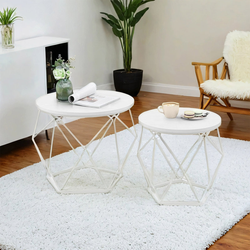 Frame Coffee Table, White Wood