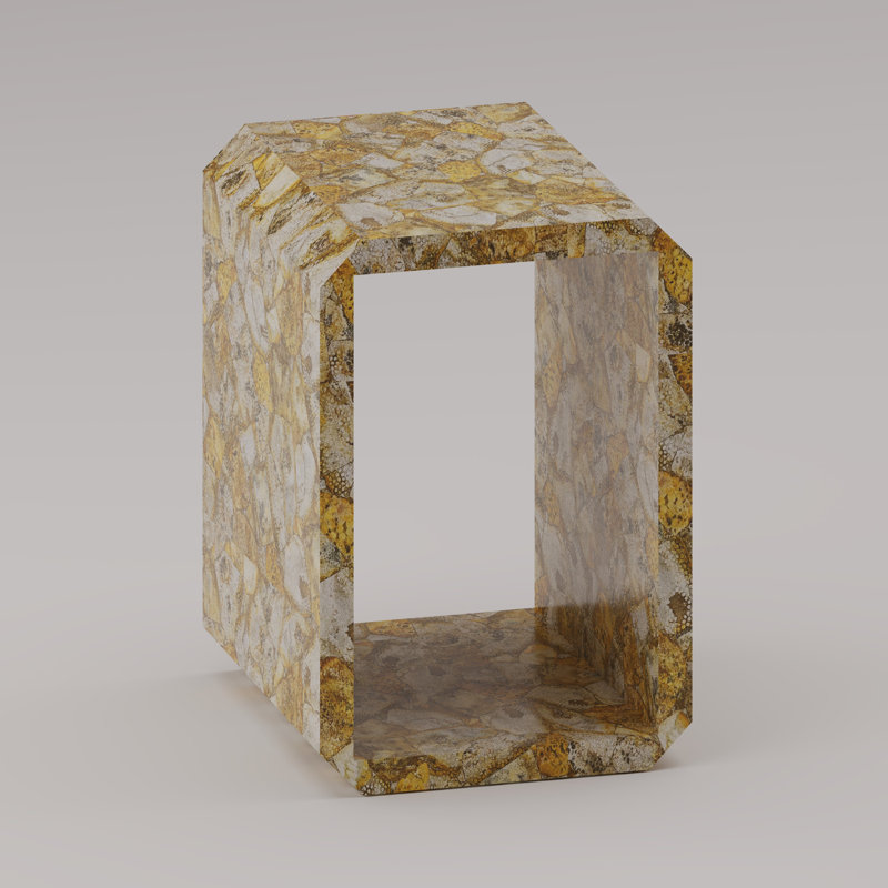 Monogramme End Table, Coral
