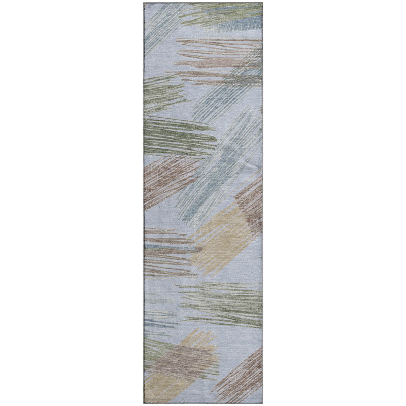 Premium Machine Washable Mehara AMF1696 Stripes Rug, Runner 2'3" x 7'6"
