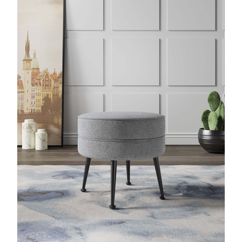 Repose-pieds Bailey Mid-Century, Noir, Gris