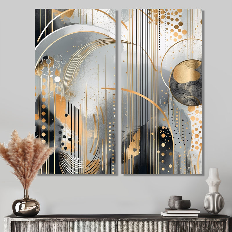 Shapes And Lines Abstract Marble I - Art abstrait sur toile marbrée, H 40 po x l 40 po, Toile tendue, Ne s’applique pas