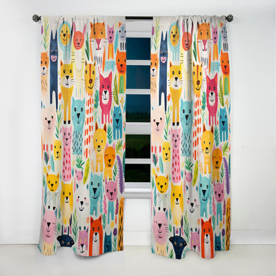 Bellmeade - Animal Nursery Abstract Blackout Curtain - 1 Panels