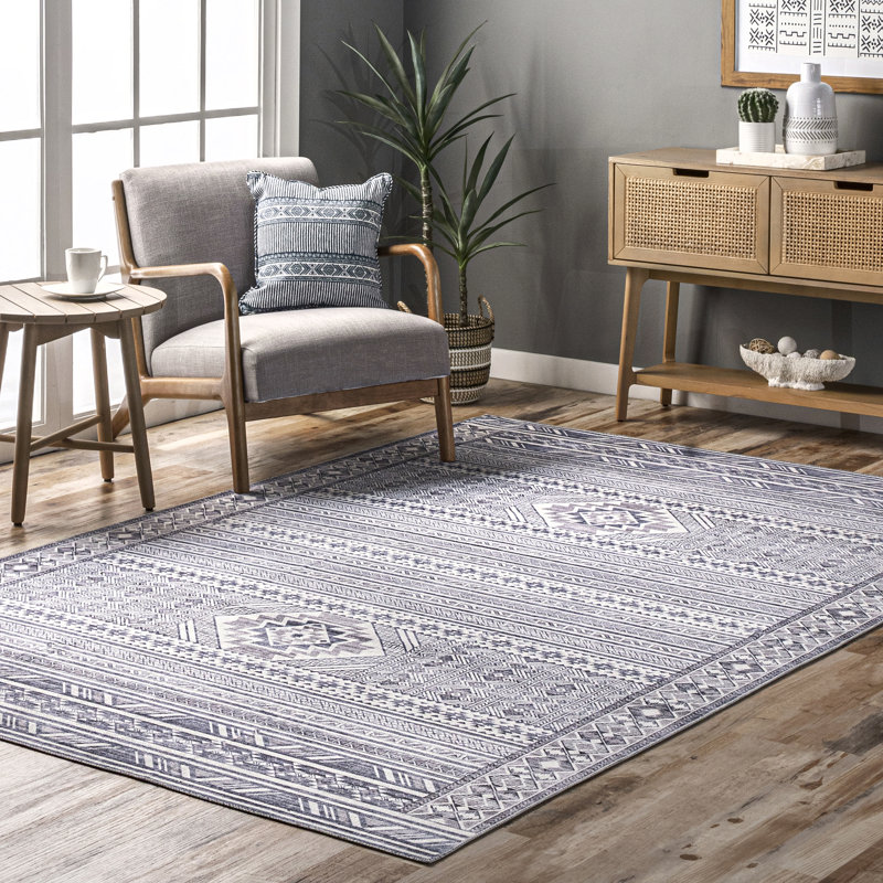 Machine Geometric Machine Washable Area Rug for Living Room Bedroom Dining Room Kitchen, Rectangle 4' x 6'