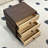 Solid Wood Nightstand  End Table Bedside Table With 3 Rotating Drawers