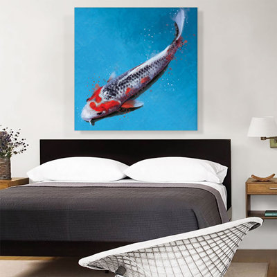 «Asagi Koi Carp Fish Japon China Asia», reproduction d'art sur toile tendue