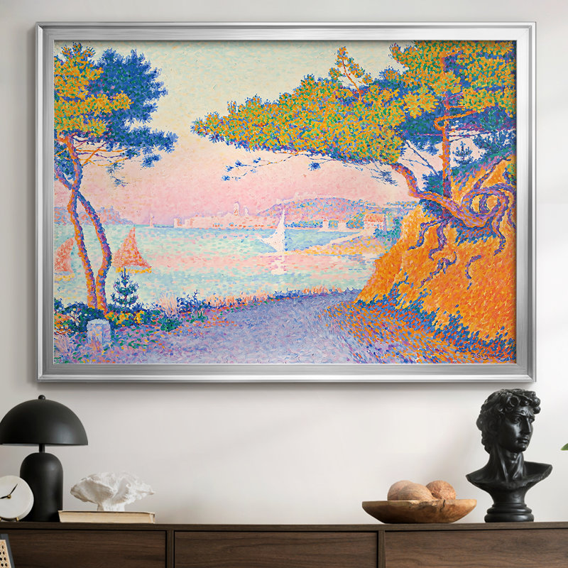 Golfe-Juan-Paul Signac-Toile tendue avec châssis-1896, 30 x 5 x 42,5, Toile avec cadre, Argent