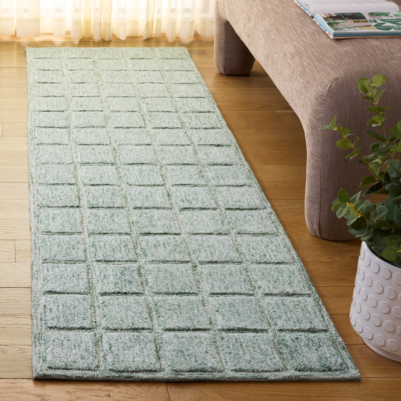 Genre Hand Woven Wool;Cotton Solid Color Rug, Runner 2'3" x 8'