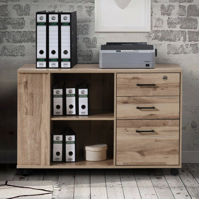 Oak File Cabinet With 1 Locker