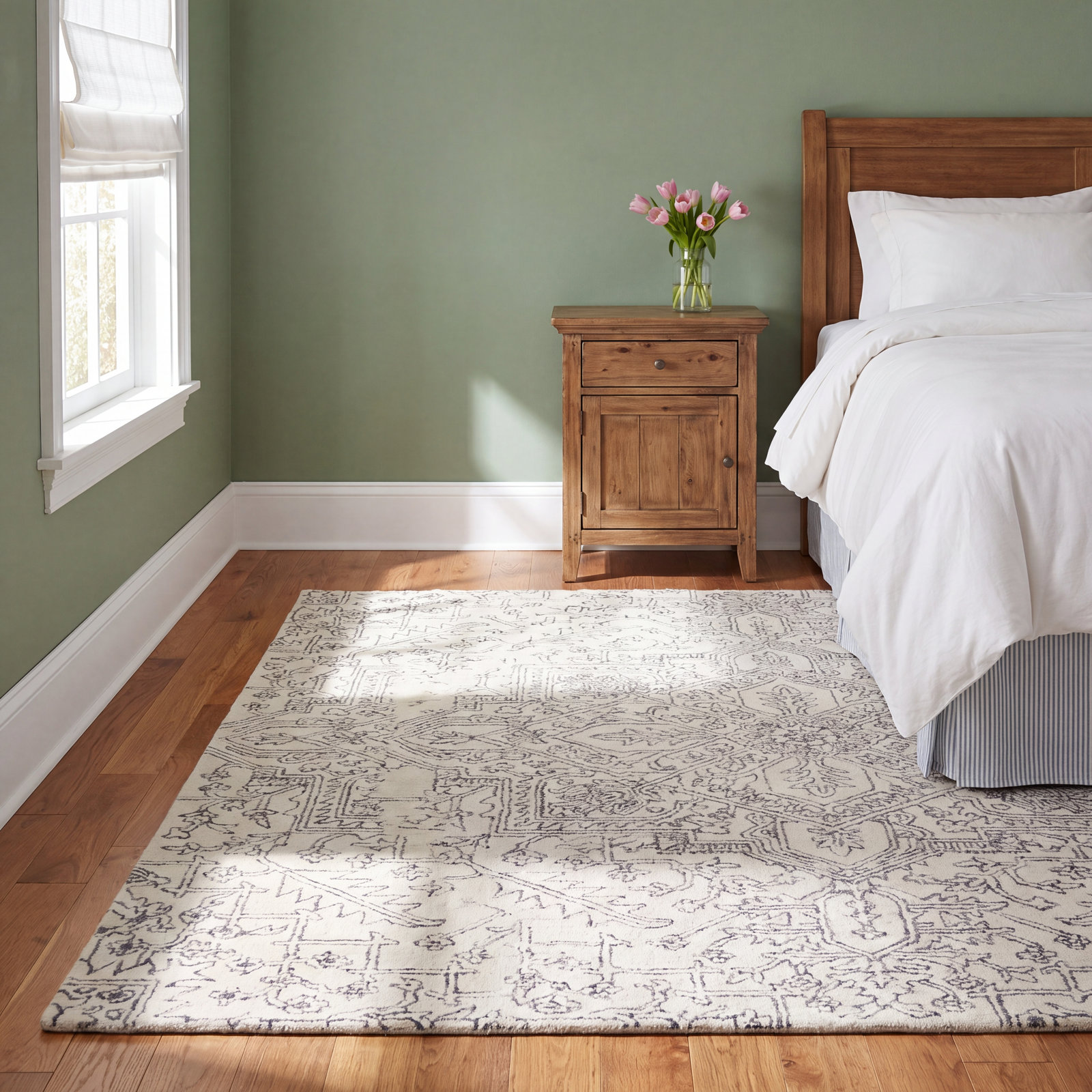 Armando Charcoal Gray Hand-Tufted Oriental Wool Rug, Rectangle 8' x 10'