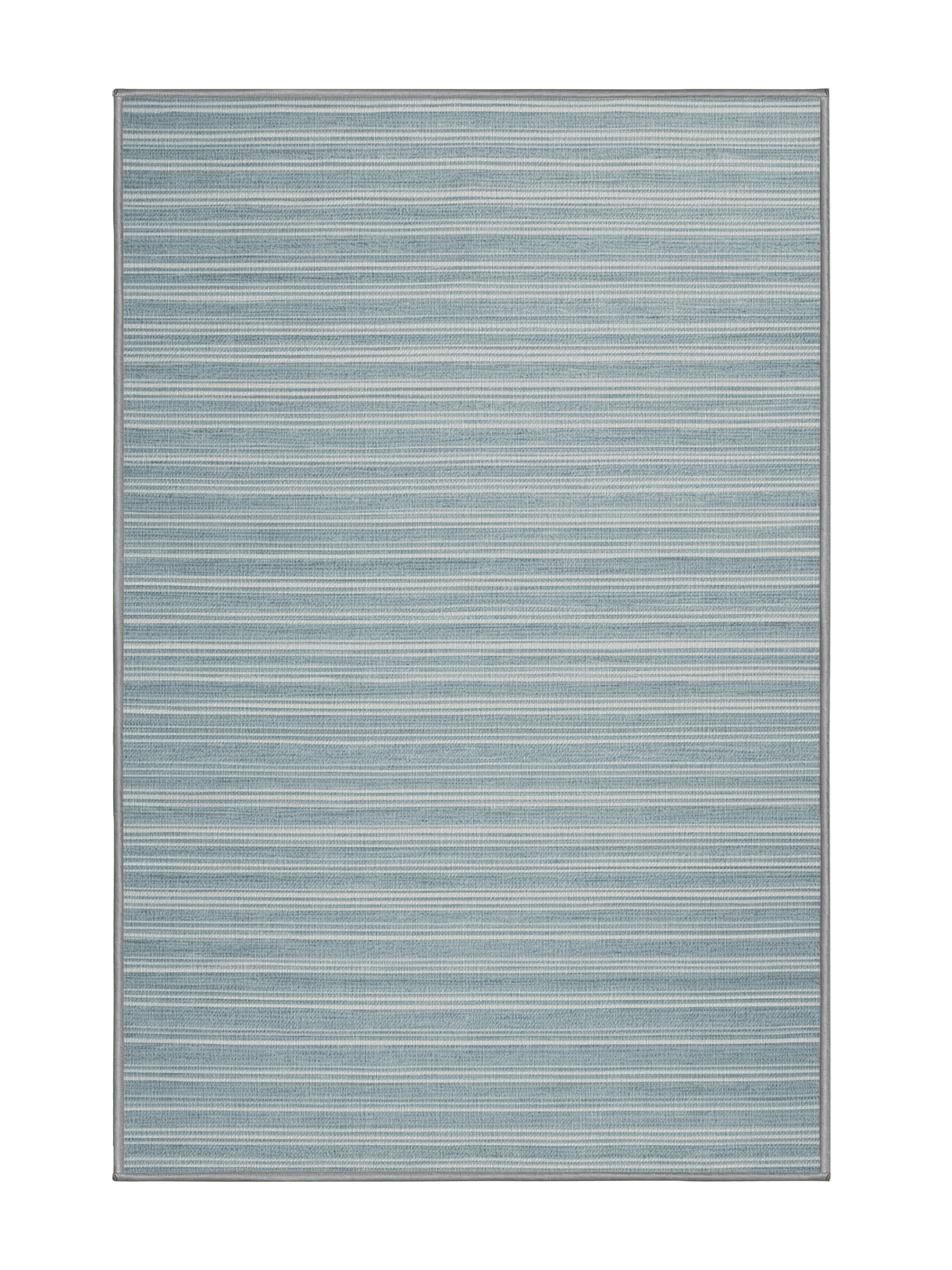 Horizontal Shape Rug Hokku Designs Machine Washable Horizontal Stripes Gray Area Rug | Wayfair