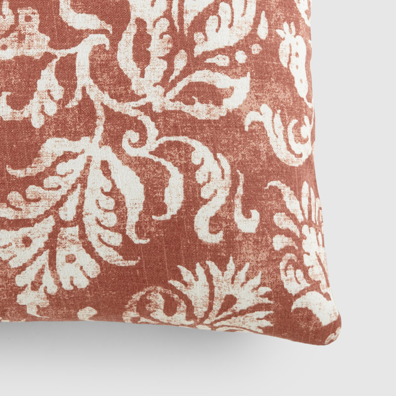 Elegant Rose Cotton Square Throw Pillow with Removable Cover