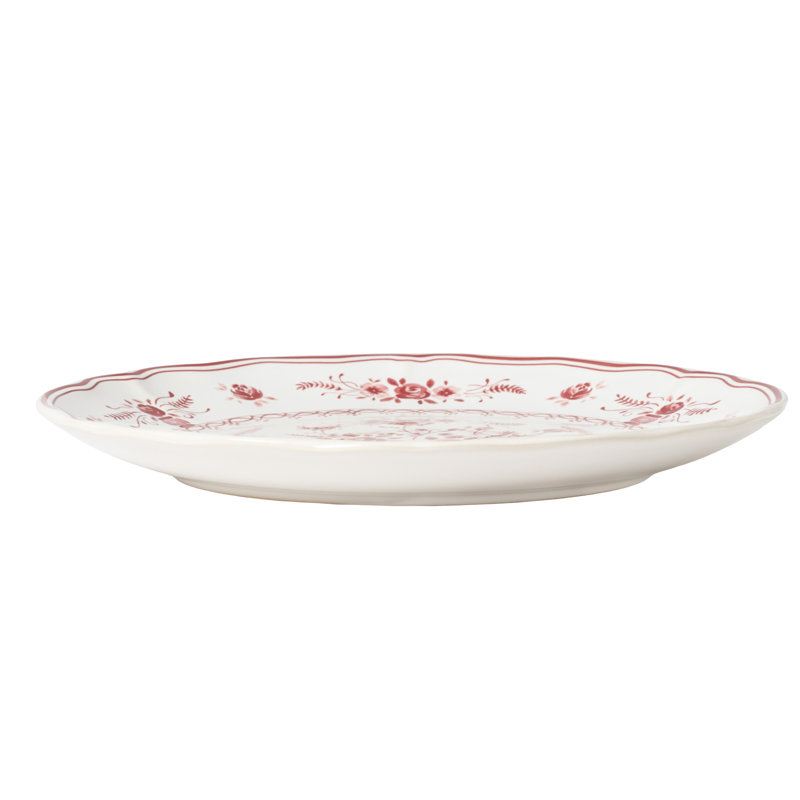 Vila Salad Plates, White/Red