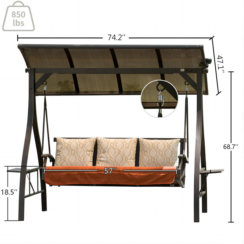Balancelle avec support Gricel, 81.75"