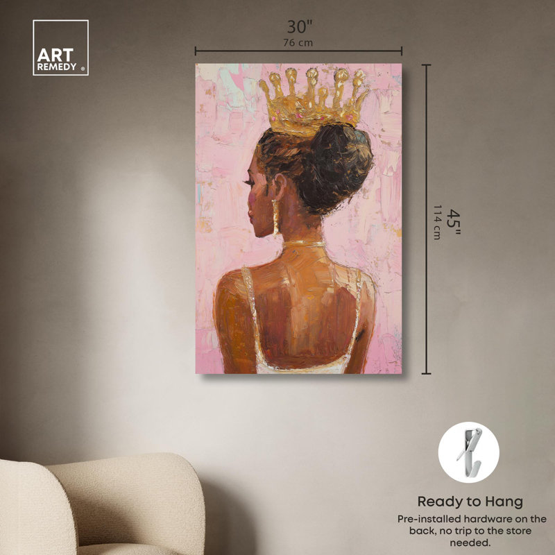 Glossy Allure Canvas Ebony Portrait Art by Art Remedy, Wrapped Canvas, 45" H x 30" W