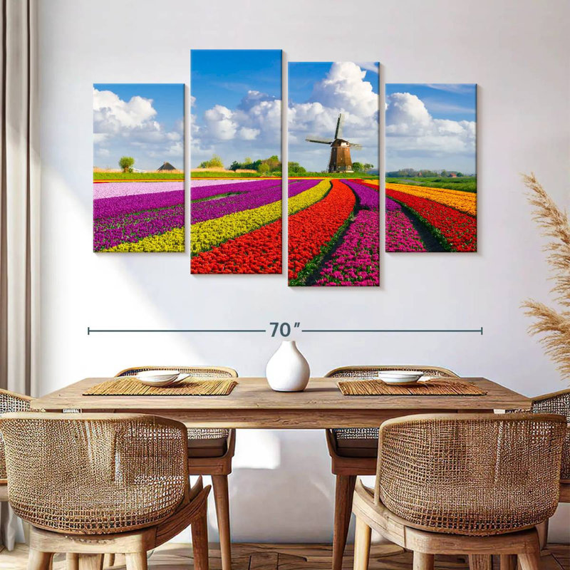 Rangées de tulipes multicolores Alvord, H 42 po x l 68 po