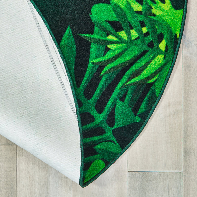 Tapis touffeté vert / noir Pixel Perfect, Rond 6 pi