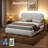 Lamb Wool-Like Fabric Platform Bed, Warm Upholstery Bed Frame For Bedroom-1874407115-1874407112