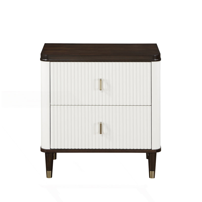 Table de chevet moderne à 2 tiroirs avec port USB