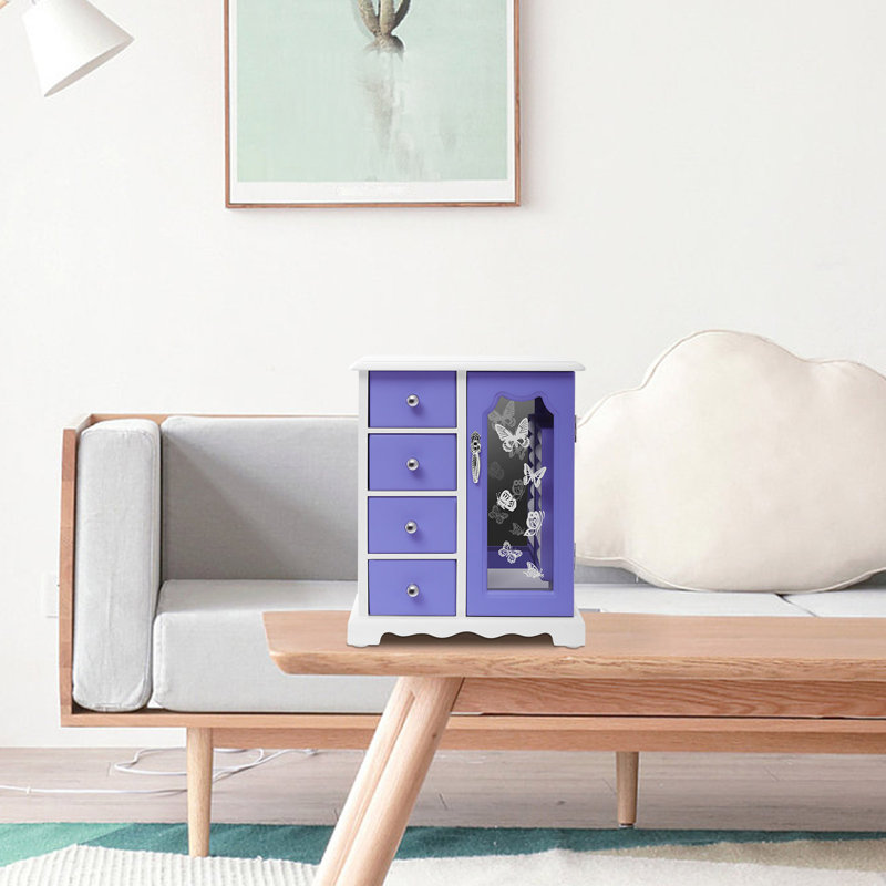 Jewellery Box with Mirror, Purple