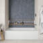 Baignoire en alcôve en acrylique blanc brillant avec drain extérieur 66 po x 32 po Streamline-101699571
