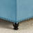 Large Square Storage Ottoman With Wooden Legs, Upholstered Button Tufted Coffee Table With Nail Trims,Light Blue-745400462