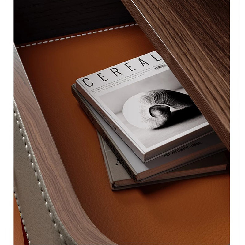 Bureau en cuir italien Italian Minimalist, H 29,53 po x l 74,8 po x P 27,56 po