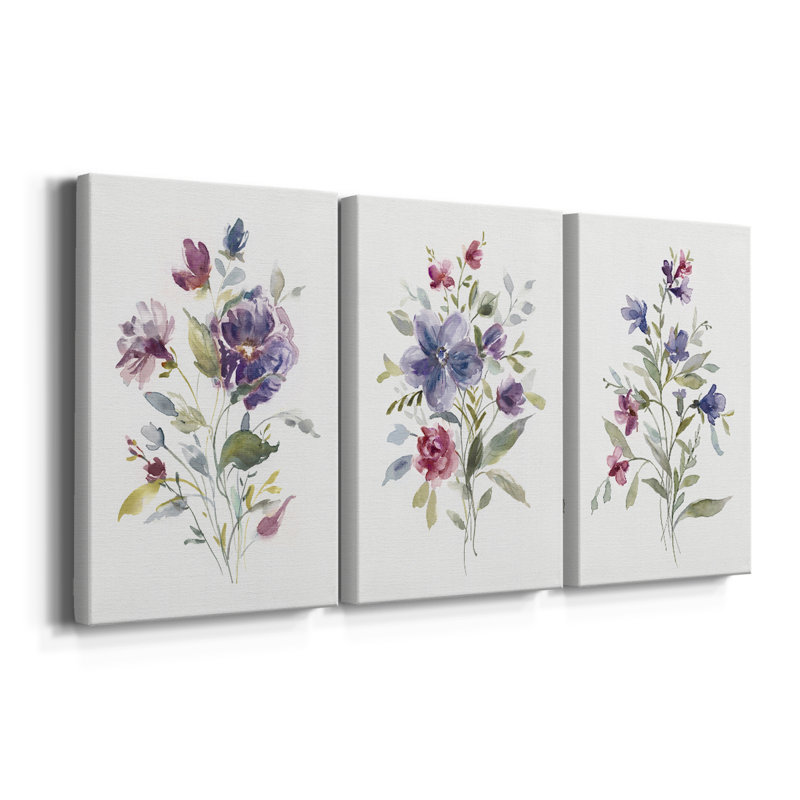 Variété de couleurs I - Toile tendue avec châssis sur mesure - 3 pièces, H 27 po x l 54 po