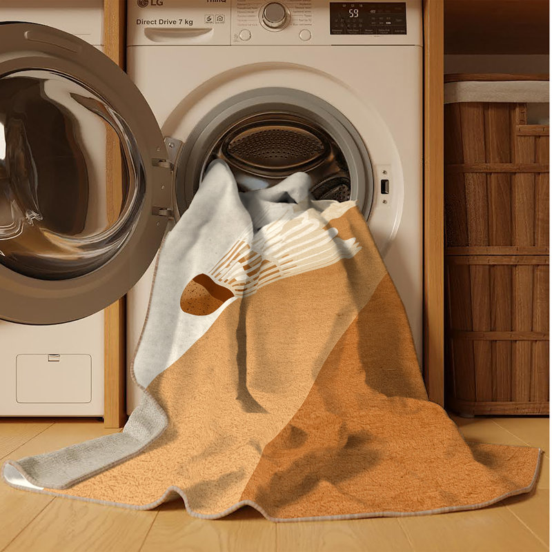 Machine Washable Hambrook Badminton Olympic Minimalist Rug in Beige – Beige Binding, 4x6