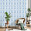 Papier peint adhésif autocollant décoratif à motif d'aquarelle florale bleue-130143333